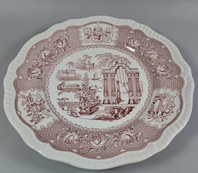 Spode 11" Dinner Plate Archive Collection Regency Series PAGODA Cranberry - Image 1 of 3