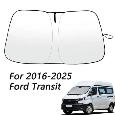 Windshield Sunshade Car Sun Visor Foldable Custom For Ford Transit 2018-  2022 - Image 1 of 4