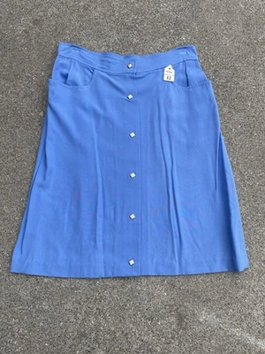 Saia Vintage H Bar C Ranchwear Califórnia Western Rockabilly Pérola Snap Azul - Imagem 1 de 4