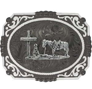 Fibbia per cintura Montana Argentieri Fede Cristiana Occidentale Made in USA - Foto 1 di 3