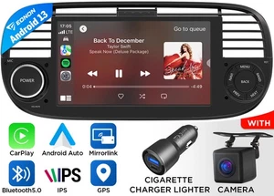 CAM+ 7" IPS Android 13 Auto Autoradio GPS Navi CarPlay FM für Fiat 500 2007-2015 - Bild 1 von 20