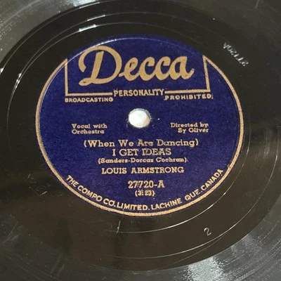 1951 Louis Armstrong I get Ideas / A kiss to build a dream on From "The Strip" - Image 1 of 2