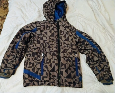 Parka con capucha frontal con cremallera Lands' End, niño preadolescente talla S (8), 100 % poliéster, gris/negro Foto 1 de 3