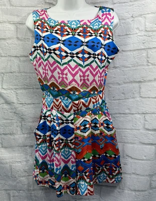 Boohoo Mono Damas Rompa Talla 10 Azul Rosa Blanco Bolsillos Sin Mangas Vacaciones Foto 1 de 4