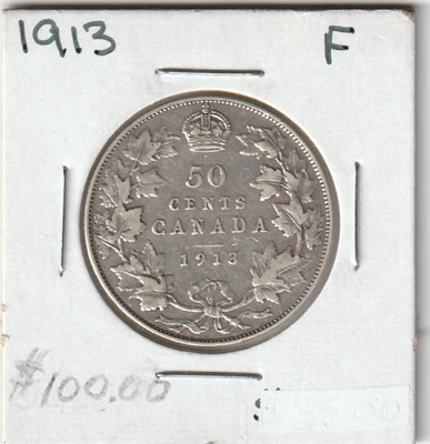 1913 Canada Fifty 50 Cents Coin - Image 1 of 2