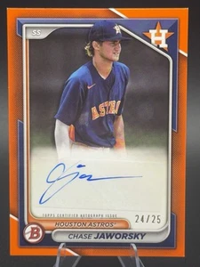 2024 Bowman Paper Prospect Retail Orange Border /25 Chase Jaworsky #PPRA-CJ Auto - Picture 1 of 2
