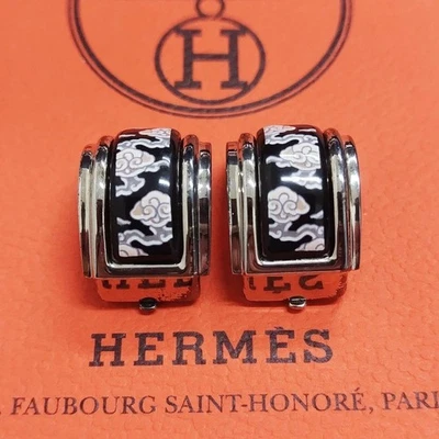 hermes enamel earrings cloud oriental unisex - Image 1 of 4