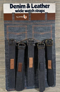 Vintage 1975 Brite Denim & Leather Wide Watch Straps Counter Top Display - Bild 1 von 12