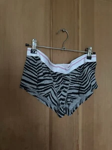 Vintage Victorias Secret Studded PINK Boxer Shorts Panty Shortie Small Zebra - Picture 1 of 5