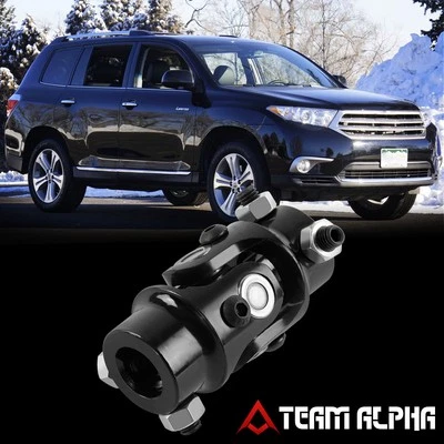 Eje de dirección universal de 3/4" DD a 3/4" DD pieza de columna de junta en U ángulo negro 38° Foto 1 de 4