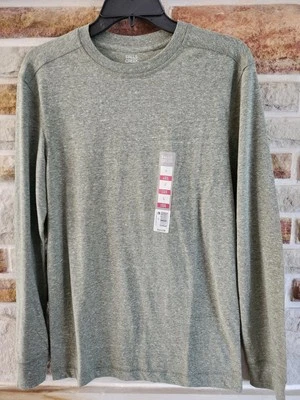 Camiseta de algodón manga larga verde oliva jaspeado talla S de Falls Creek para hombre NUEVA Foto 1 de 4