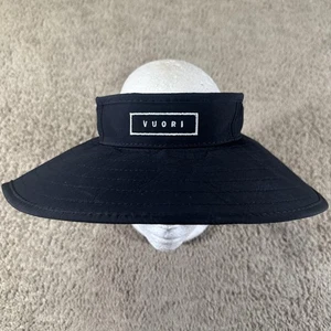 Vuori Hat Cap Snap Back Black Wide Brim Sun Visor Nylon Athletic Mens - Picture 1 of 9
