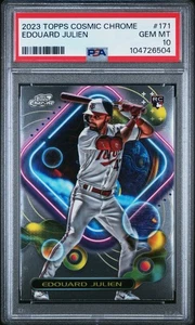 2023 Topps Chrome Cosmic Edouard Julien Rookie #171 PSA 10 GEM MINT RC TWINS - Picture 1 of 2