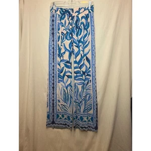 Lilly Pulitzer XS Palazzo Hose blau weiß Blumenmuster weites Bein siehe Bilder - Bild 1 von 6