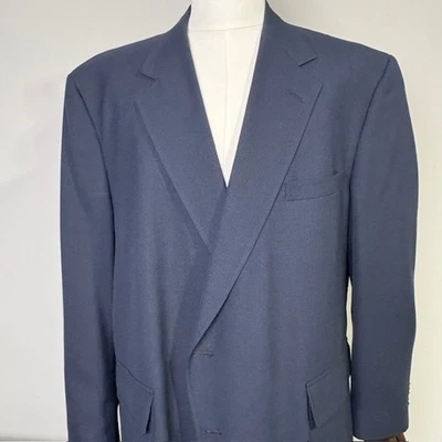 Steven Windsor John Weitz Men's Navy Wool Blend Blazer Jacket Tailored USA 44R - Image 1 of 4