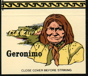 GERONIMO Apache Chiricahua Indian Chief Vtg Native American OH Match Book Cover - Picture 1 of 3