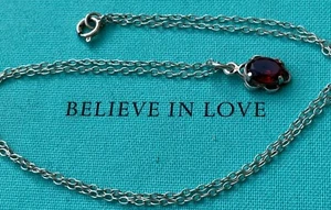 Antica collana in Argento con Ciondolo Granato Viola - Foto 1 di 9