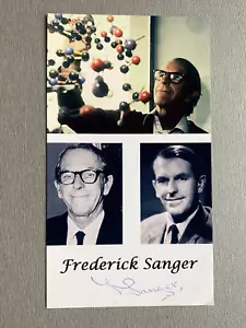 FREDERICK SANGER (†2013) 2x Nobelpreis Chemie signed Foto 9x15 Autogramm - Bild 1 von 1