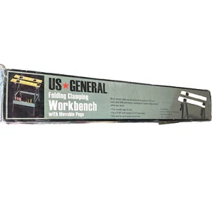US GENERAL Workbench Folding Clamping Movable Peg Work Shop Auto Bench Table NIB - Picture 1 of 9
