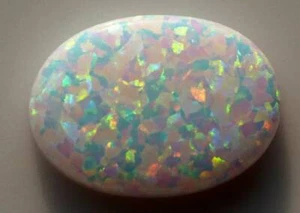 Australian White Opal (Imitation) oval cabochon (dyed)12x16mm -no hole- cab53-01 - Picture 1 of 2