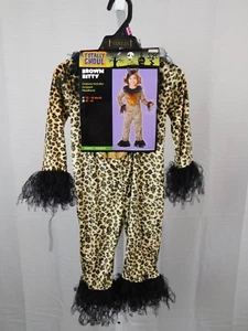 Brown Kitty Baby Girls Leopard Halloween Costume Jumpsuit Only 12-18 Months 7512 - Picture 1 of 2