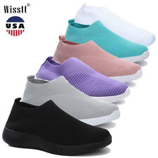 Womens Ladies Walking Sock Shoes Mesh Knit Sneakers Fitness Sport Flat Travel US