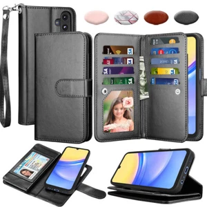 For Samsung Galaxy A15 A35 A55 5G Leather Wallet Phone Case Magnetic Flip Cover - Picture 1 of 32