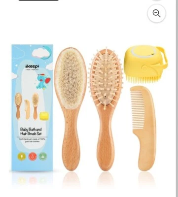 Baby Bath & Hairbrush Set Comb Toddler Hypoallergenic New - Image 1 of 3