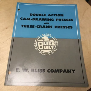 Catálogo de colección E.W Bliss Co dibujo en cámara y prensas de tres manivelas folleto de los años 40 - Imagen 1 de 6