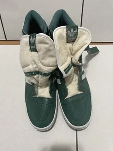 VTG Men’s Adidas Green /white High Tops Shoes Made In France Size 14 - Picture 1 of 14
