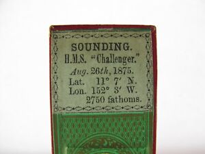 Antique microscope slide. H.M.S Challenger Sounding. August 26th 1875. 2750 fms.
