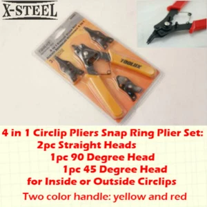 4-in-1 Circlip Pliers Retaining Clip Snap Ring Dia 1.5mm Tips: Internal External - Picture 1 of 3
