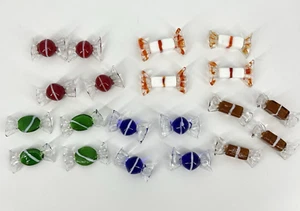 Lote de 20 piezas de arte envuelto vintage de decoración de caramelos de vidrio con extremos giratorios coleccionables - Imagen 1 de 7