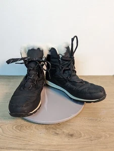Sorel Womens Sz 9 M Waterproof Black White Faux Fur Winter Boots NL2776-010 - Picture 1 of 10