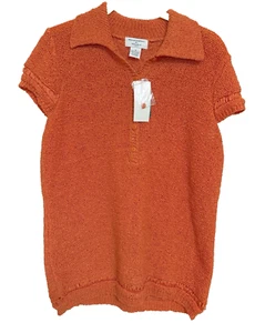 Philosophy by Republic Woman Sweater Short Sleeve Summer Coral/Orange Sz 1X NEW - Picture 1 of 12