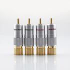 4Pcs Screw Locking RCA Connector Plug Audio Cable Gold Plated 10 mm RCA Terminal