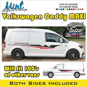 VW CADDY MAXI Side Stripes SPORT LINE Decals Stickers Van Graphics FREE P&P 035 - Picture 1 of 4