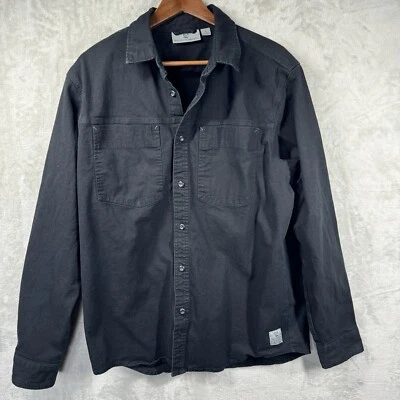 Camisa Rugged Element Para Hombre Lg Negra Manga Larga Abotonada Pesada Duradera Utilidad Foto 1 de 4
