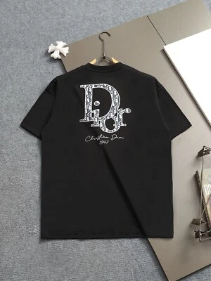 Camiseta Dior Bordado Logo Patrón Unisex Manga Corta Foto 1 de 4