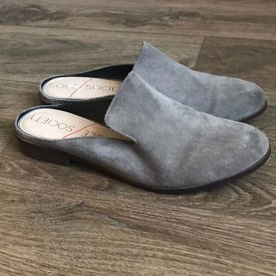 Sole Society Esther Mules Women’s Size 9.5 Mushroom Suede Slip On Round Toe - Image 1 of 4