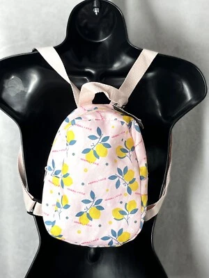 Kendall + Kyle Mini Backpack Pink with Lemons 8in x 6in x 3in Adjustable Straps - Image 1 of 4