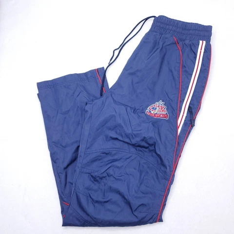 Reebok Columbus Blue Jackets Lined Hockey Pants Pro Team Warm-Up NHL Zip-Pockets Cover