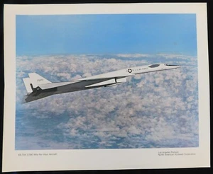 Stampa litografica in lino 12x15 aereo Rockwell XB 70A 2.000 MPH - Foto 1 di 2