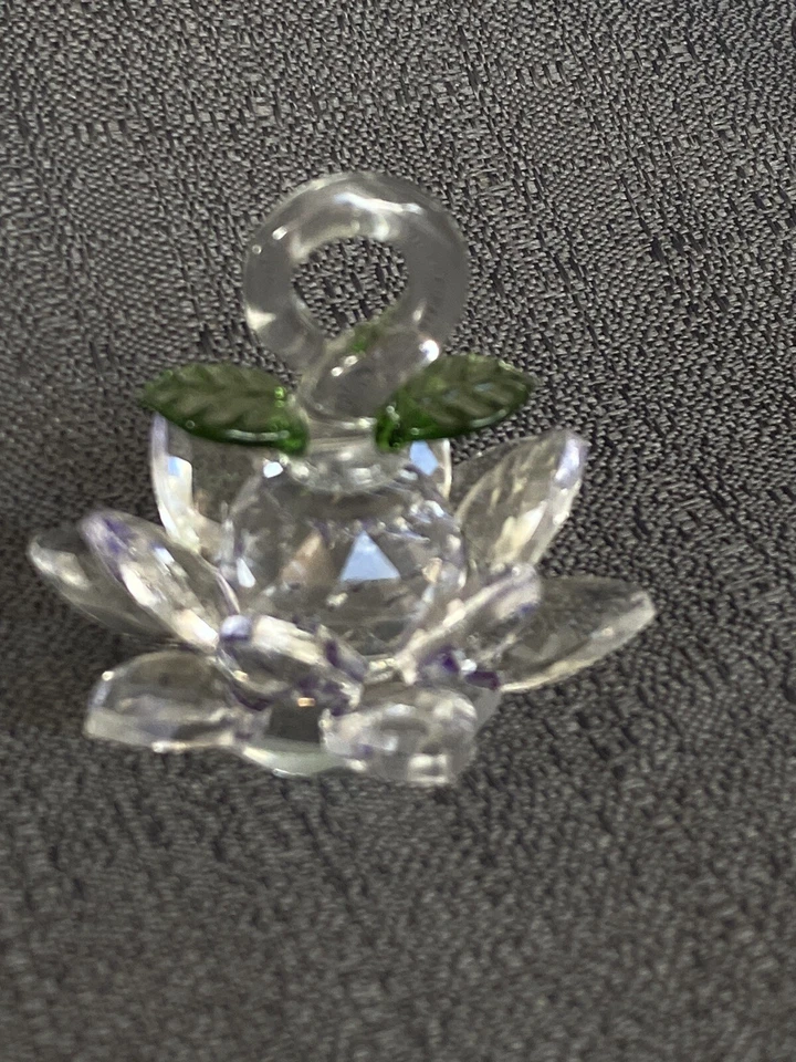 Juego de 2 Flor de Loto de Cristal para Mujer con Base y Gancho Decoración del Hogar Foto 1 de 4