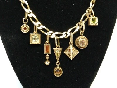 Collar Vintage Patricia Locke Placa Oro 18" Grueso/Lino Cristales Swarovski Foto 1 de 4
