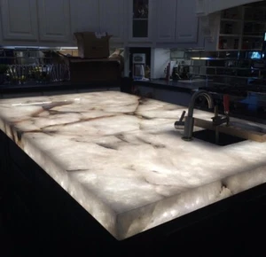Crystal White Quartz Kitchen Counter top, Bar Counters Slab Decor Handmade Arts - Picture 1 of 3