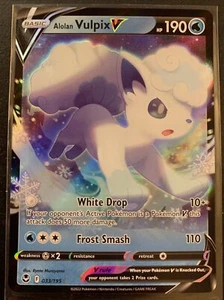 Pokémon TCG Alolan Vulpix V Silver Tempest 033/195 Holo Ultra Rare - Picture 1 of 2