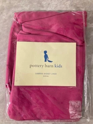 Forro de cesta Pottery Barn Kids Sabrina mediano rosa liso 100 % algodón NUEVO Foto 1 de 2