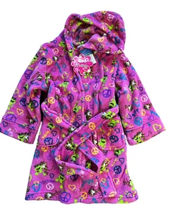 Girl Thing Pajama Plush Robe Hooded Bathrobe Pool Beach Cover Up Bath Robe Frogs - Picture 1 of 7