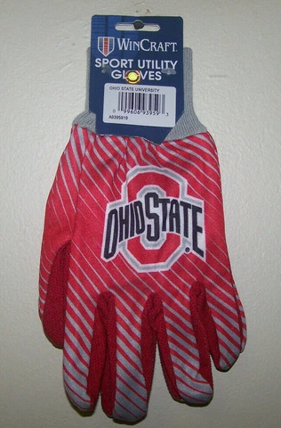 Ohio State Buckeyes Adult Ultility Gloves Two Tone Striped Cover